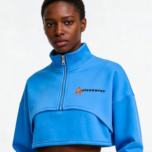 Frienemies Cropped Zip Jacket (Blue)
