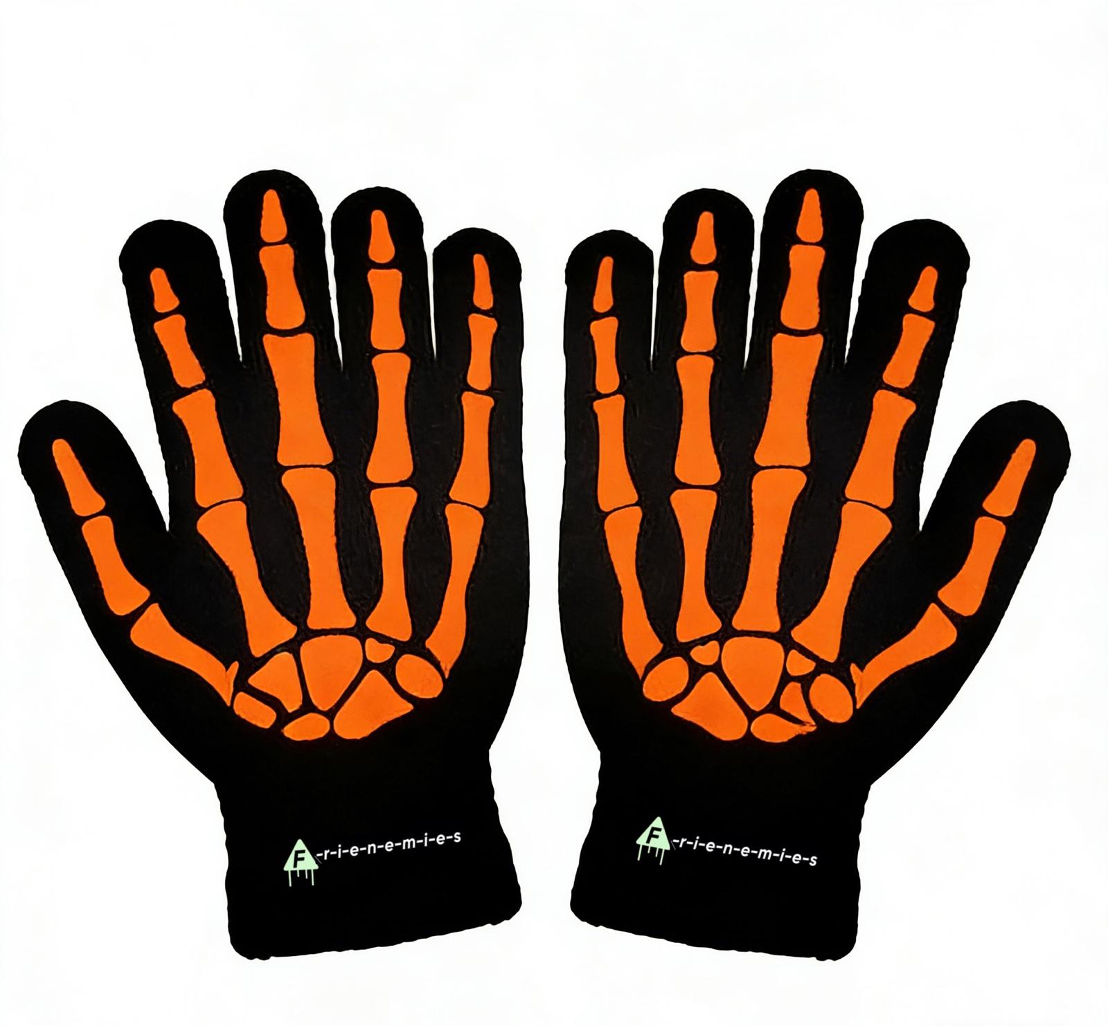 Glow Knit Bone Skull Gloves - Image 3